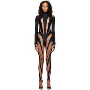 Mugler Iconic Illusion Catsuit in Black